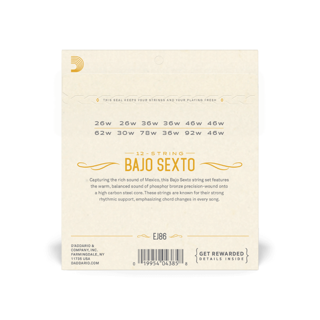 D'Addario EJ86 Bajo Sexto Strings