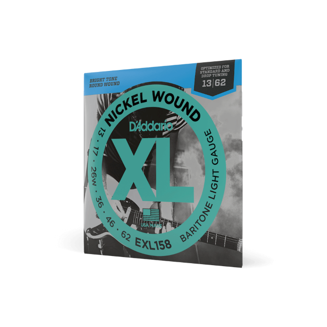 D'Addario EXL158 Nickel Wound Electric Guitar Strings, Baritone Light, 13-62