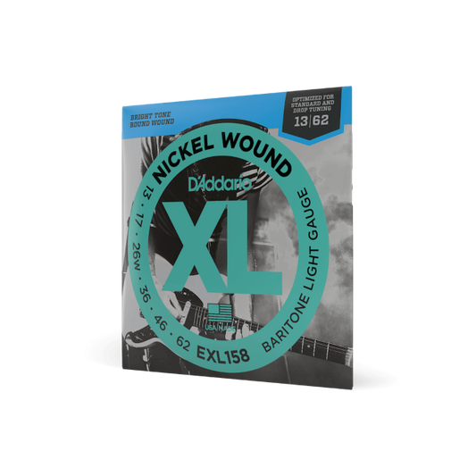 D'Addario EXL158 Nickel Wound Electric Guitar Strings, Baritone Light, 13-62