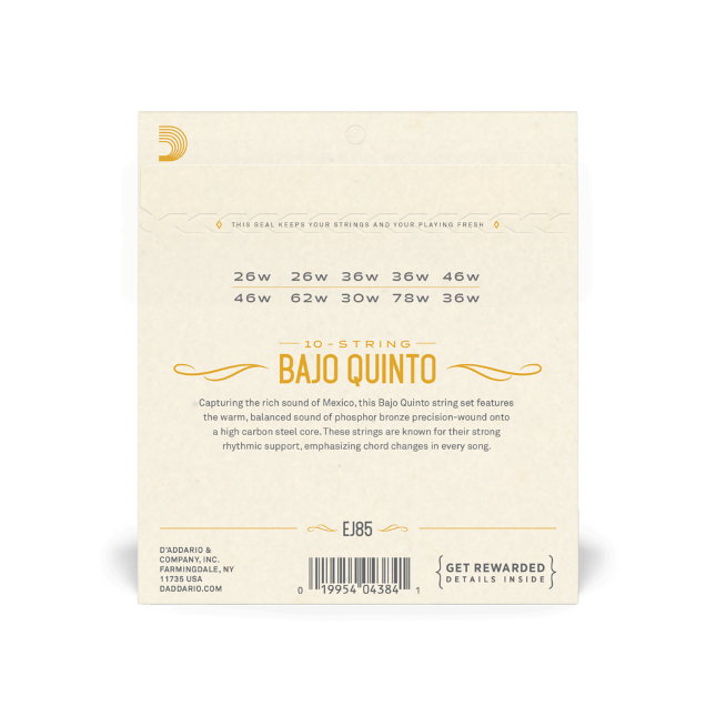 D'Addario EJ85 Bajo Quinto Strings
