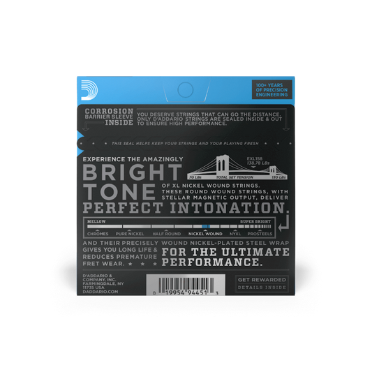 D'Addario EXL158 Nickel Wound Electric Guitar Strings, Baritone Light, 13-62