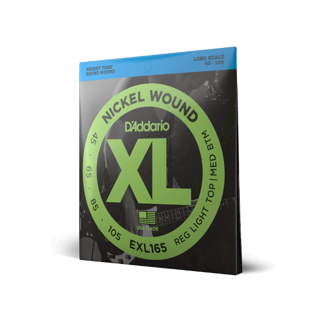 EXL165  45-105 Regular Light Top/Medium Bottom, Long Scale, XL Nickel Bass Strings
