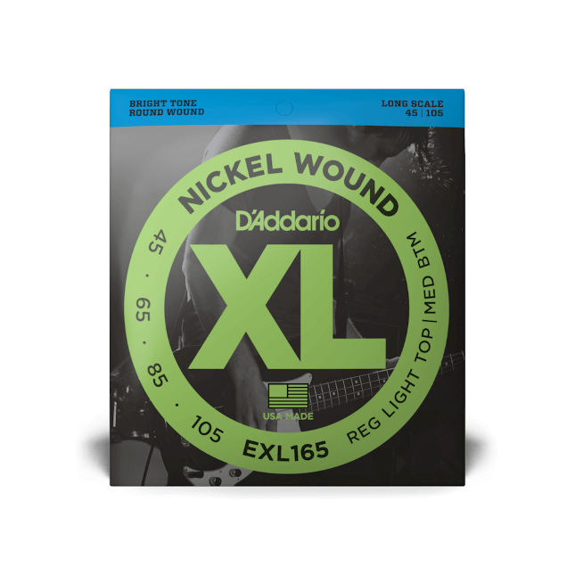 EXL165  45-105 Regular Light Top/Medium Bottom, Long Scale, XL Nickel Bass Strings