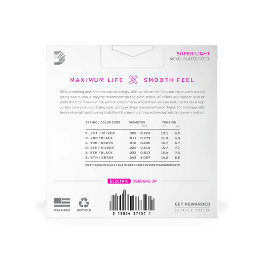 D'Addario XSE0946 Nickel Wound Electric Guitar Strings, Super Lt Top/Reg Btm, 09...