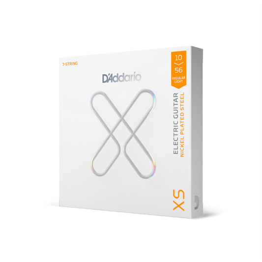 D'Addario XSE1056, XS Nickel Plated Steel, Regular Light, 7-String 10-56