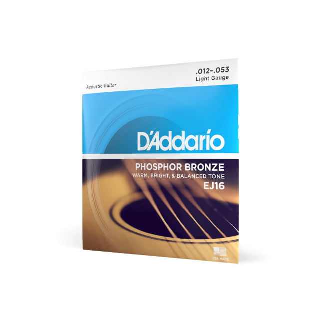 D'Addario 12-53 Light, Phosphor Bronze Acoustic Guitar Strings 3-Pack