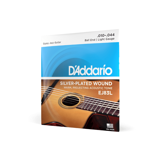 EJ83L  10-44 Light Ball End, Gypsy Jazz Acoustic Guitar Strings
