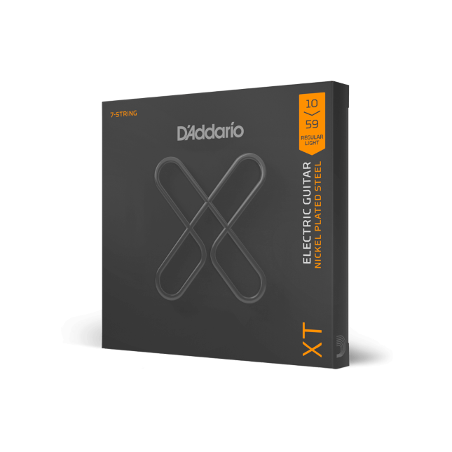 D'Addario XTE1059 XT Electric Nickel Plated Steel, Regular Light, 7-String 10-59
