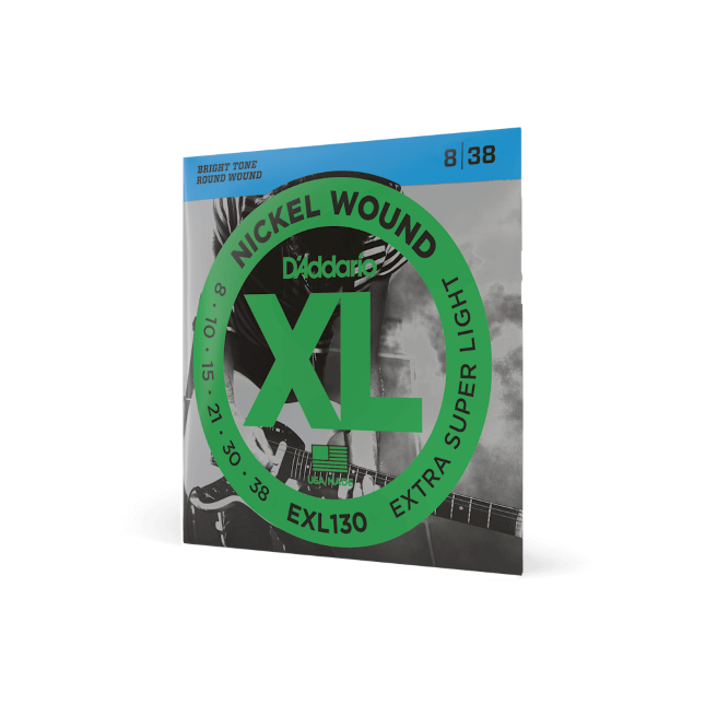 D'Addario EXL130 Nickel Wound Electric Guitar Strings, Extra-Super Light, 08-38