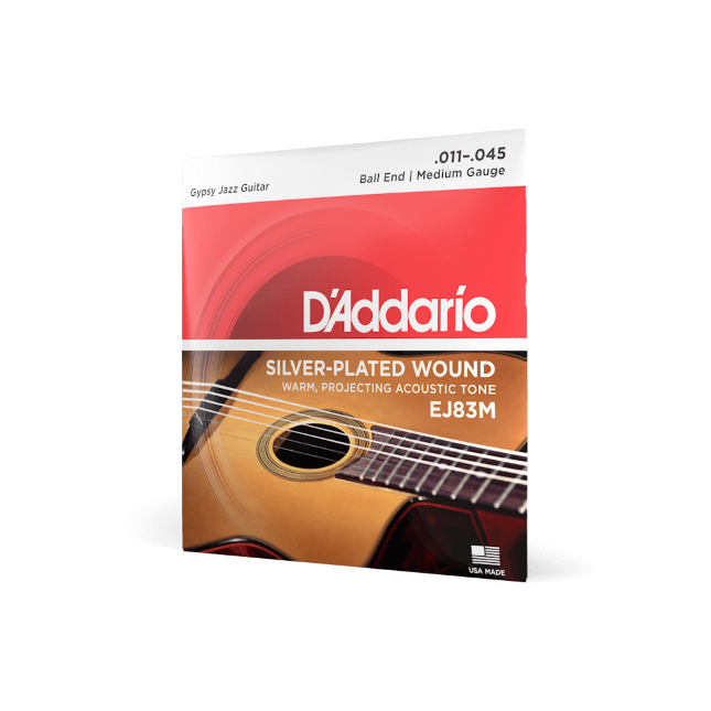 EJ83M  11-45 Medium Ball End, Gypsy Jazz Acoustic Guitar Strings