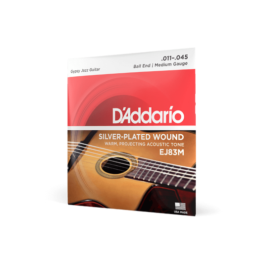 EJ83M  11-45 Medium Ball End, Gypsy Jazz Acoustic Guitar Strings