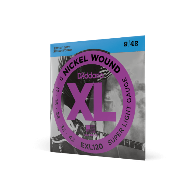 D'Addario EXL120 Nickel Wound Electric Guitar Strings, Super-Light, 09-42