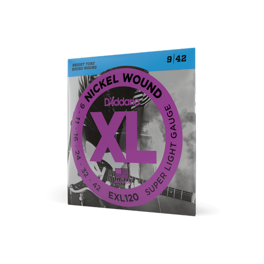 D'Addario EXL120 Nickel Wound Electric Guitar Strings, Super-Light, 09-42