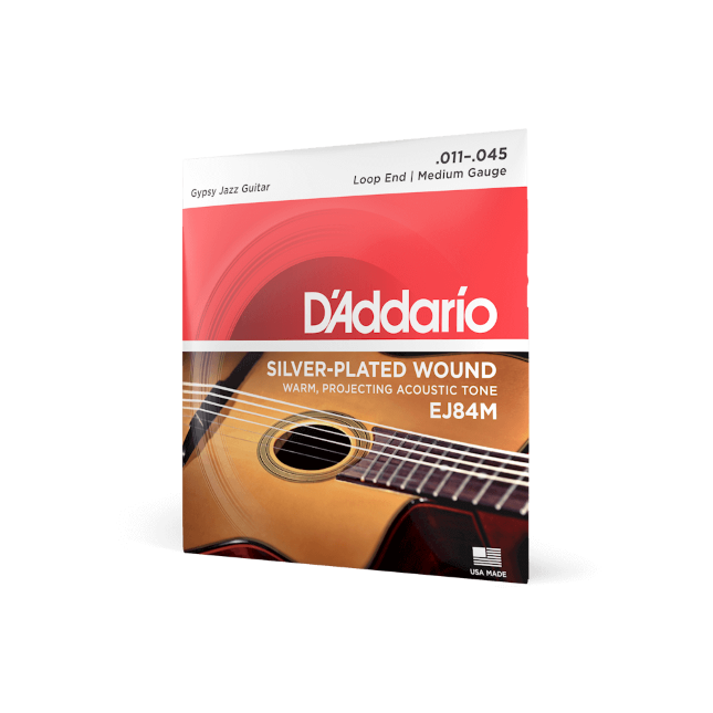EJ84M  11-45 Medium Loop End, Gypsy Jazz Acoustic Guitar Strings