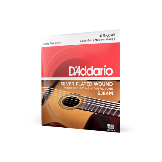 EJ84M  11-45 Medium Loop End, Gypsy Jazz Acoustic Guitar Strings
