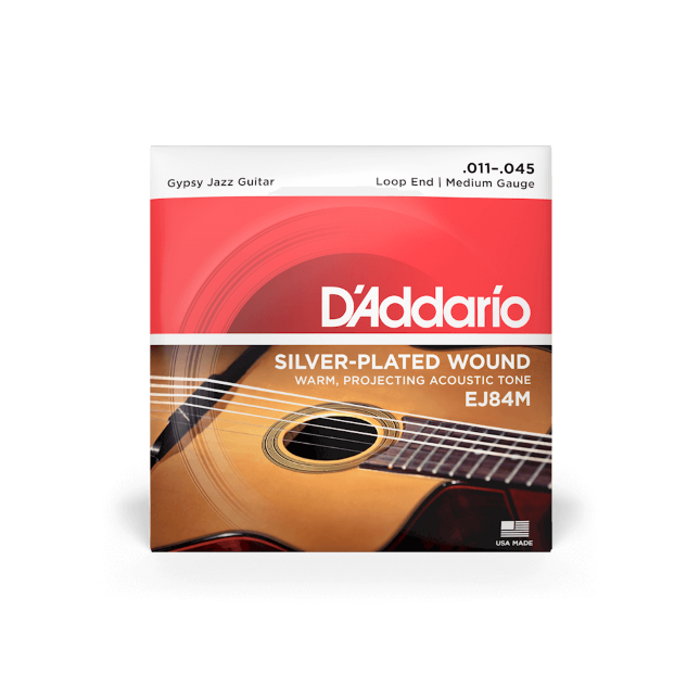 EJ84M  11-45 Medium Loop End, Gypsy Jazz Acoustic Guitar Strings