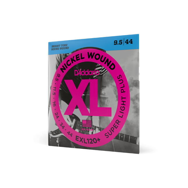 D'Addario EXL120+ Nickel Wound Electric Guitar Strings, Super Light Plus, 9.5-44
