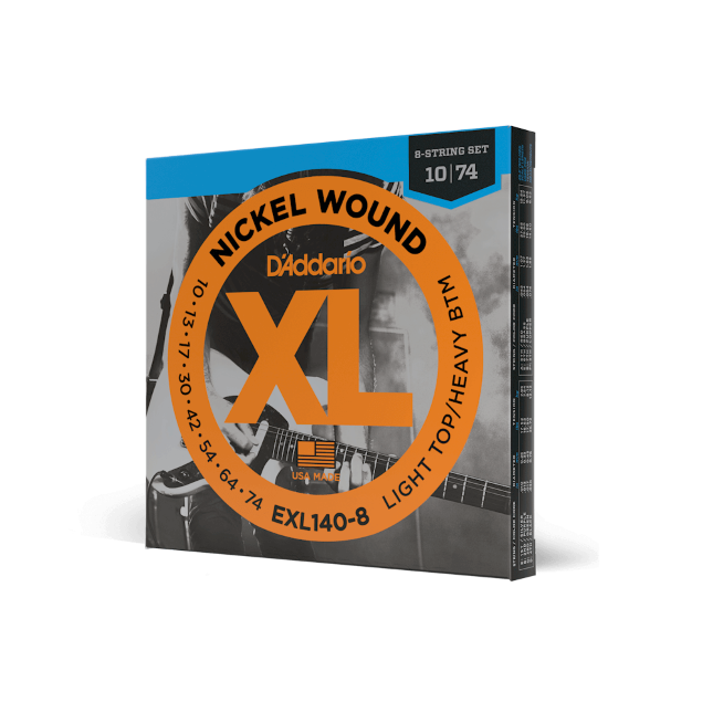 D'Addario EXL140-8 8-String Nickel Wound Electric Guitar Strings Light Top/Heavy...