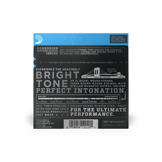 D'Addario EXL110+ Nickel Wound Electric Guitar Strings, Regular Light Plus, 10.5...