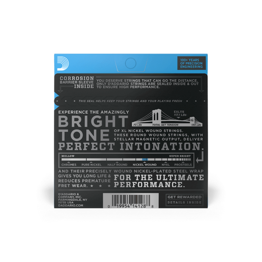 D'Addario EXL115 Nickel Wound Electric Guitar Strings, Medium/Blues-Jazz Rock, 1...