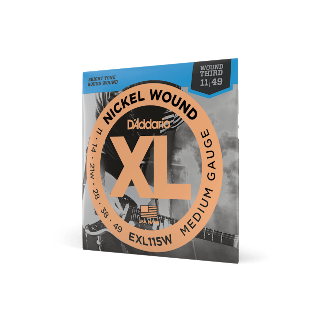 D'Addario EXL115w Nickel Wound Electric Guitar Strings, Medium/Blues-Jazz Rock, ...