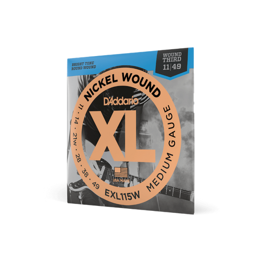 D'Addario EXL115w Nickel Wound Electric Guitar Strings, Medium/Blues-Jazz Rock, ...