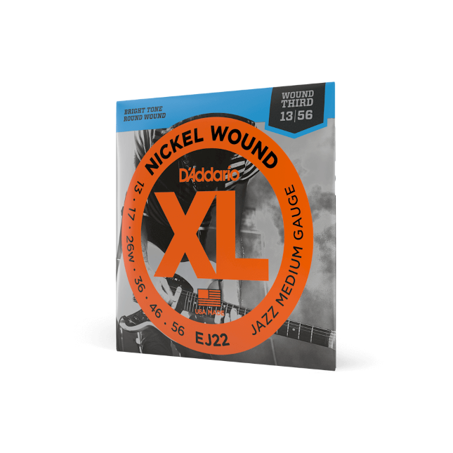 D'Addario EJ22 Nickel Wound Electric Guitar Strings, Jazz Medium, 13-56