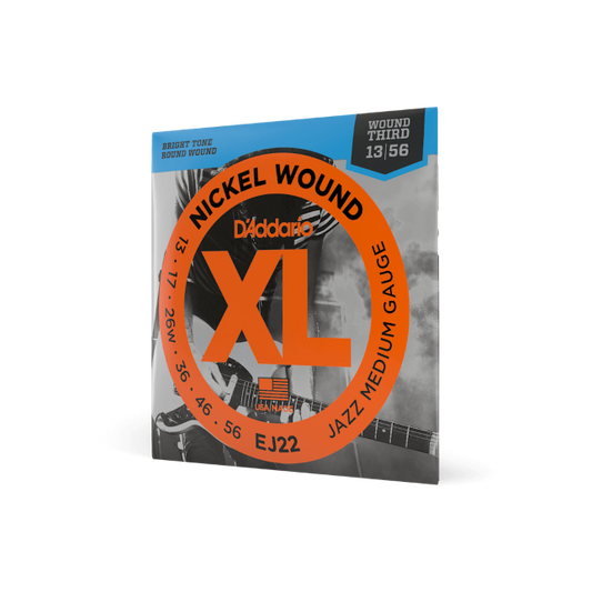 D'Addario EJ22 Nickel Wound Electric Guitar Strings, Jazz Medium, 13-56
