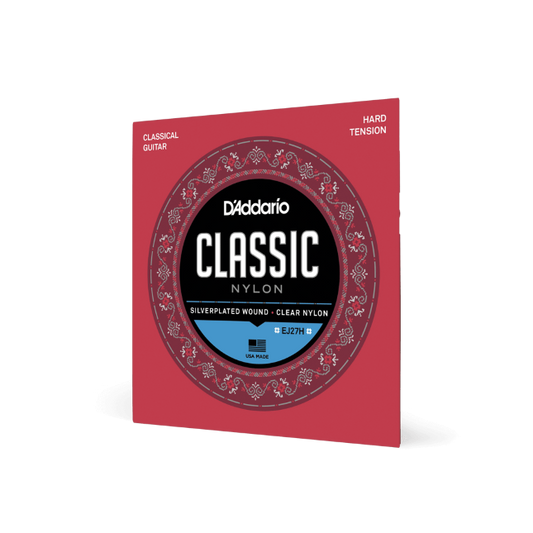 D'Addario EJ27H Student Nylon Classical Guitar Strings, Hard Tension