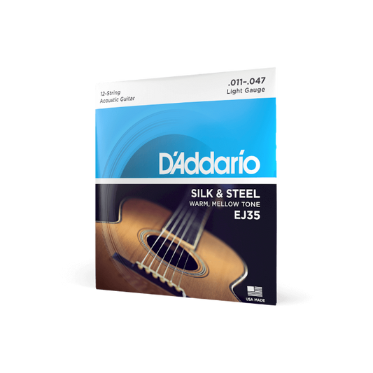 D'Addario EJ35 Silk & Steel 12-String Folk Guitar Strings, 11-47