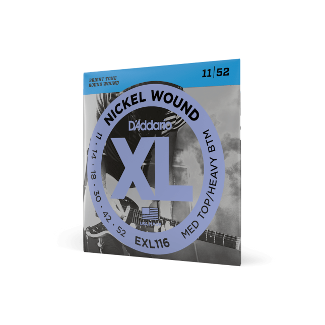 D'Addario EXL116 Nickel Wound Electric Guitar Strings, Medium Top/Heavy Bottom, ...