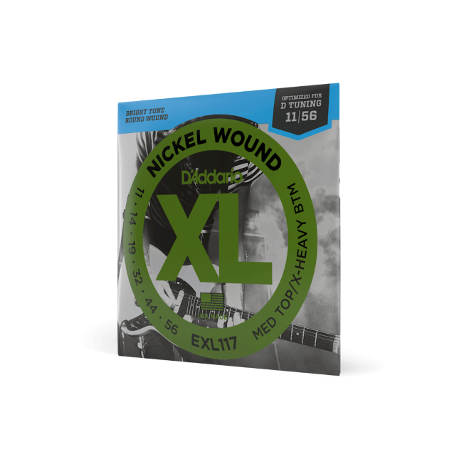 D'Addario EXL117 Nickel Wound Electric Guitar Strings, Medium Top/Extra-Heavy Bo...