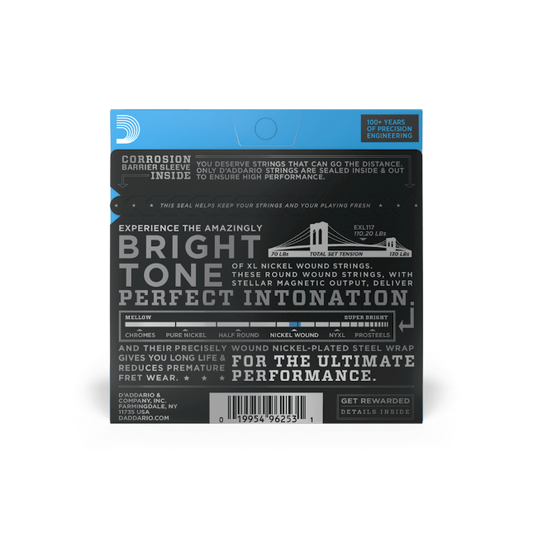 D'Addario EXL117 Nickel Wound Electric Guitar Strings, Medium Top/Extra-Heavy Bo...