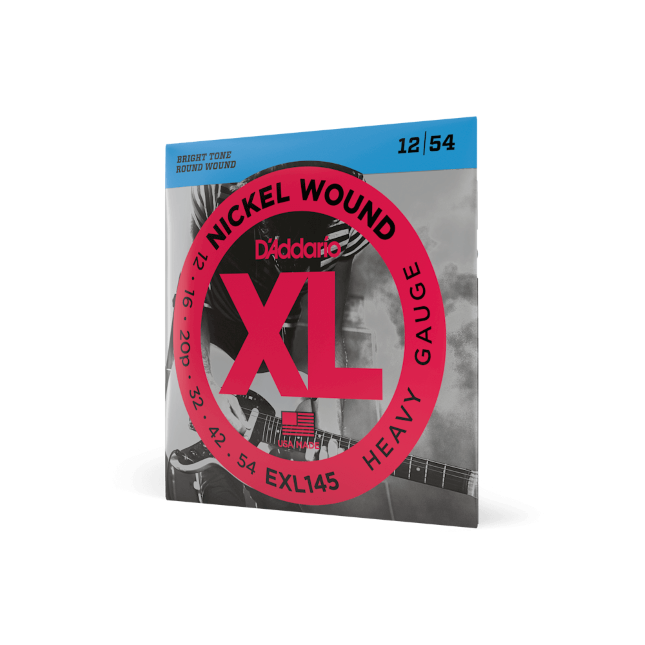 D'Addario EXL145 Nickel Wound Electric Guitar Strings, Heavy, 12-54 with Plain S...