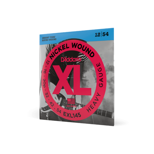 D'Addario EXL145 Nickel Wound Electric Guitar Strings, Heavy, 12-54 with Plain S...