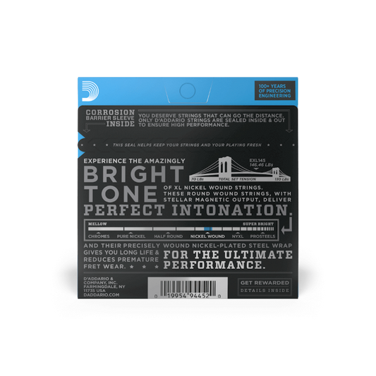 D'Addario EXL145 Nickel Wound Electric Guitar Strings, Heavy, 12-54 with Plain S...