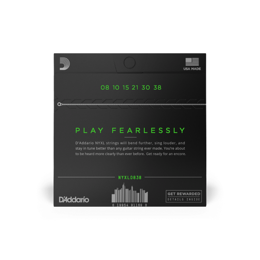 D'Addario NYXL0838 Nickel Wound Electric Guitar Strings, Extra Super Light, 8-38